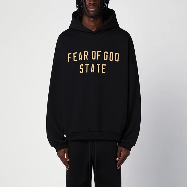 картинка Худи Fear of God Essentials Fleece Hoodie Black магазин Одежда+ являющийся официальным дистрибьютором в России 