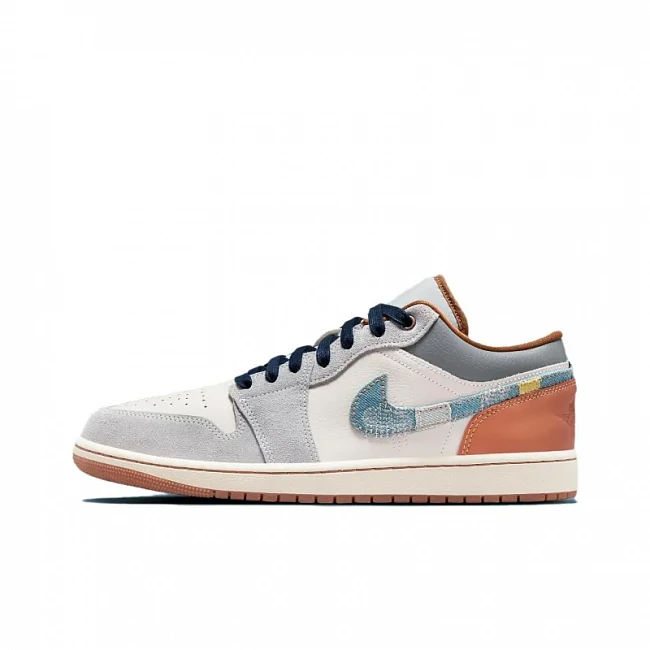 картинка Nike Air Jordan 1 Low SE "Repaired Denim Swoosh" магазин Одежда+ являющийся официальным дистрибьютором в России 