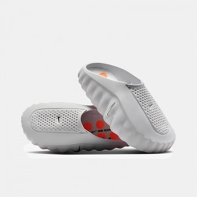 картинка Nike Mind 001 Pregame Light Smoke Grey Mules магазин Одежда+ являющийся официальным дистрибьютором в России 