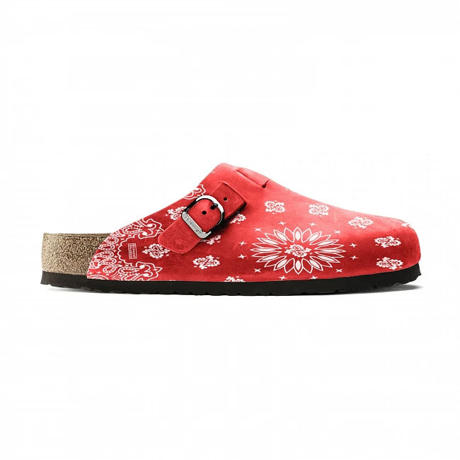 картинка Braveststudios Burgundy Suede Paisley Clogs магазин Одежда+ являющийся официальным дистрибьютором в России 