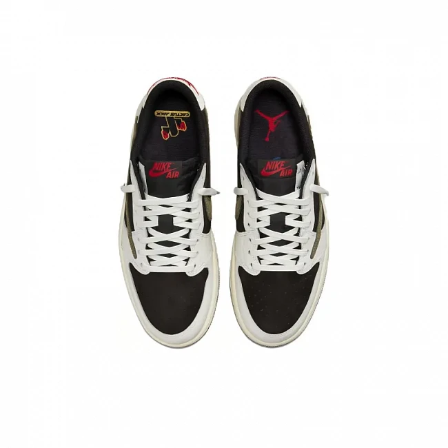 картинка Travis Scott × Air Jordan 1 Low "Medium Olive"' магазин Одежда+ являющийся официальным дистрибьютором в России 