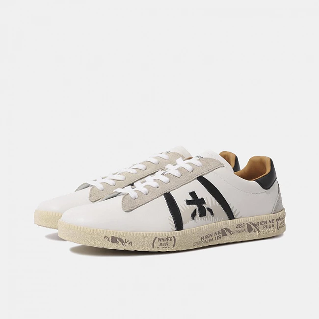 Premiata Andy Leather Sneakers Cream White / Black