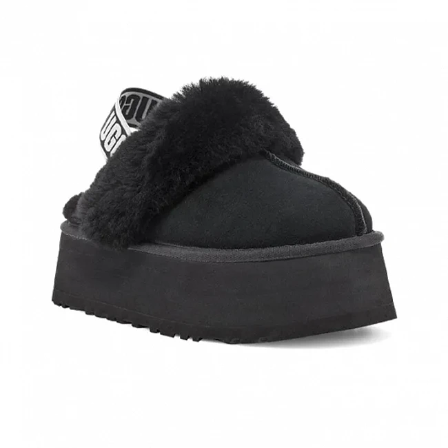 картинка UGG Funkette Slipper Black магазин Одежда+ являющийся официальным дистрибьютором в России 