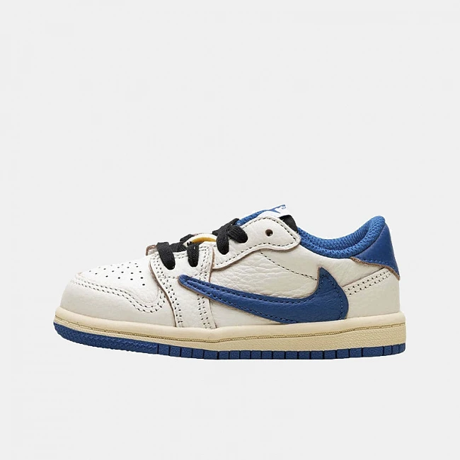 Nike Air Jordan 1 Retro Low OG SP Fragment x Travis Scott Kid's Sail Military Blue