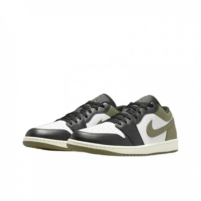 картинка Nike Air Jordan 1 Low Black Toe Medium Olive магазин Одежда+ являющийся официальным дистрибьютором в России 