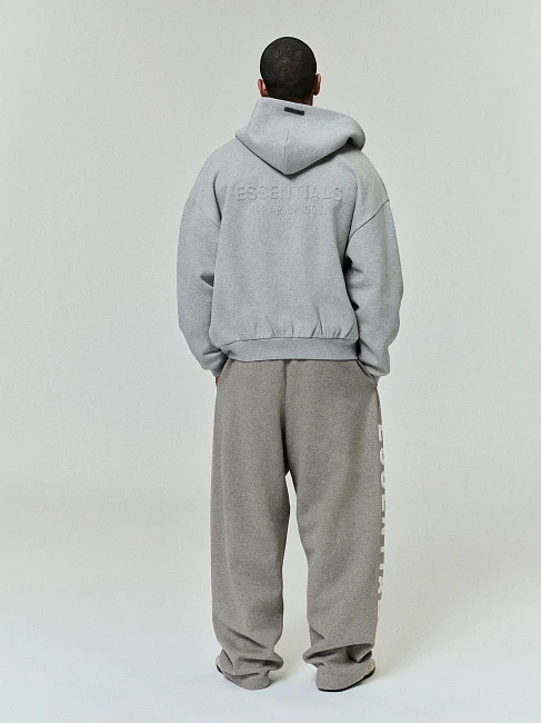 картинка Fear Of God Essentials Classic Fleece Zip Hoodie Dark Heather магазин Одежда+ являющийся официальным дистрибьютором в России 