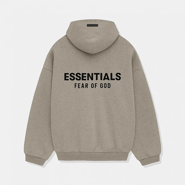 картинка Fear Of God Essentials Fleece Heather Grey Hoodie магазин Одежда+ являющийся официальным дистрибьютором в России 