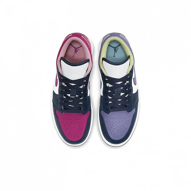 картинка Nike Air Jordan 1 Low "Mismatched - Purple Magenta" магазин Одежда+ являющийся официальным дистрибьютором в России 
