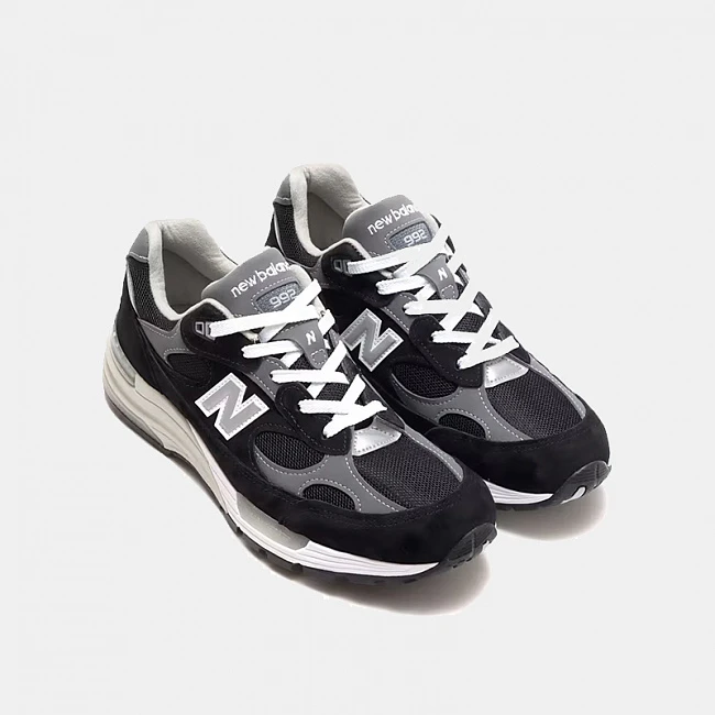 New Balance 992 Black Grey Suede
