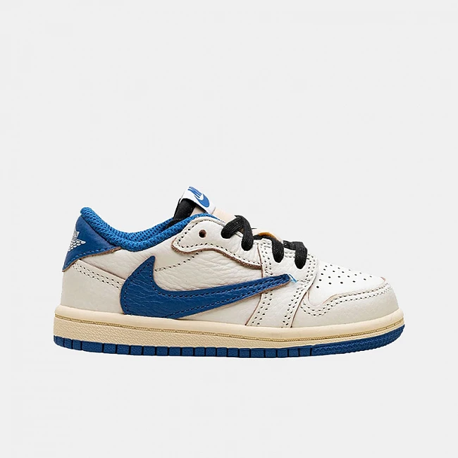 Nike Air Jordan 1 Retro Low OG SP Fragment x Travis Scott Kid's Sail Military Blue