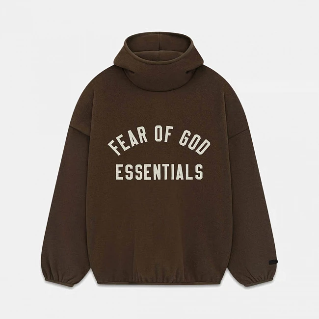 картинка Fear of God Essentials Brushed Hoodie Brown магазин Одежда+ являющийся официальным дистрибьютором в России 