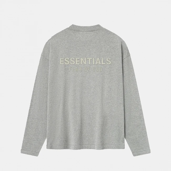 Fear of God ESSENTIALS Classic Long Sleeve Tee Light Oatmeal Heather