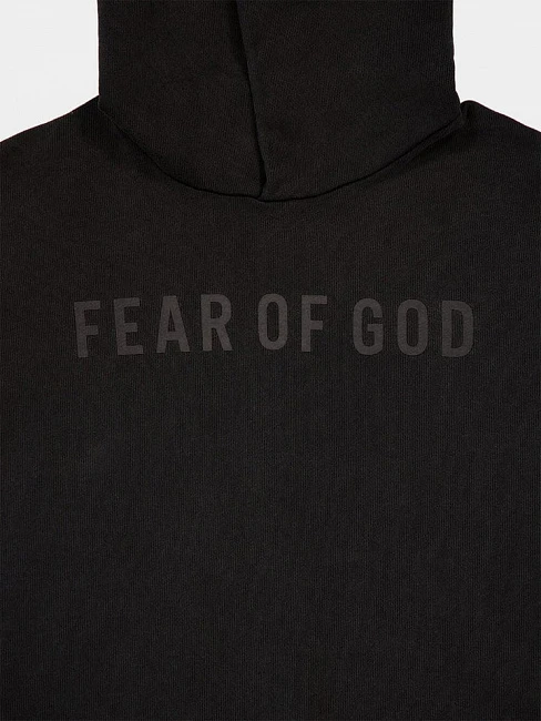 картинка Fear Of God Essentials Black French Terry Logo Sweatshirt магазин Одежда+ являющийся официальным дистрибьютором в России 