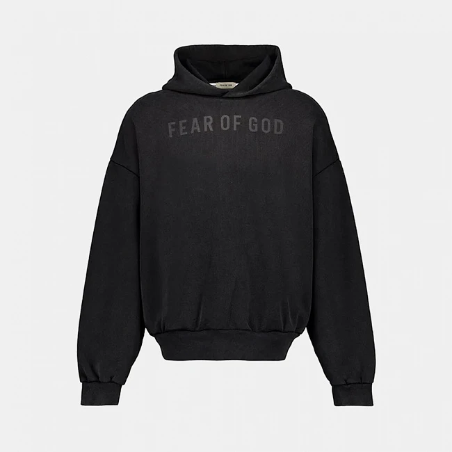 картинка Fear Of God Essentials Black French Terry Logo Sweatshirt магазин Одежда+ являющийся официальным дистрибьютором в России 