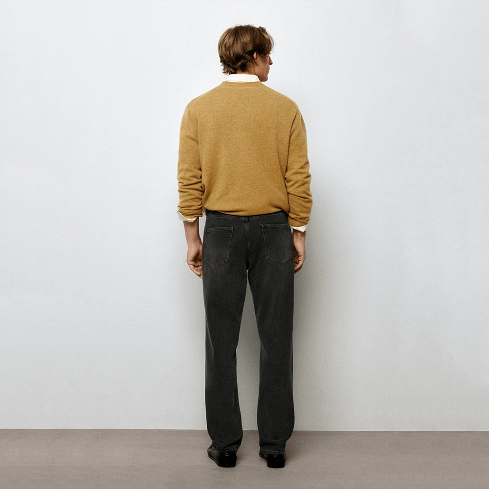 Massimo Dutti Tapered-Fit Jeans Gray