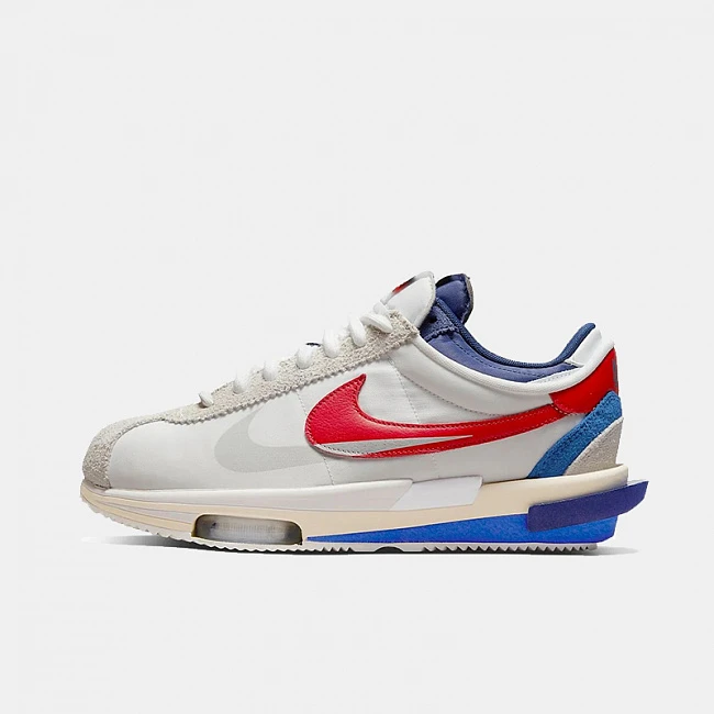 картинка Nike Zoom Cortez x sacai White and University Red магазин Одежда+ являющийся официальным дистрибьютором в России 