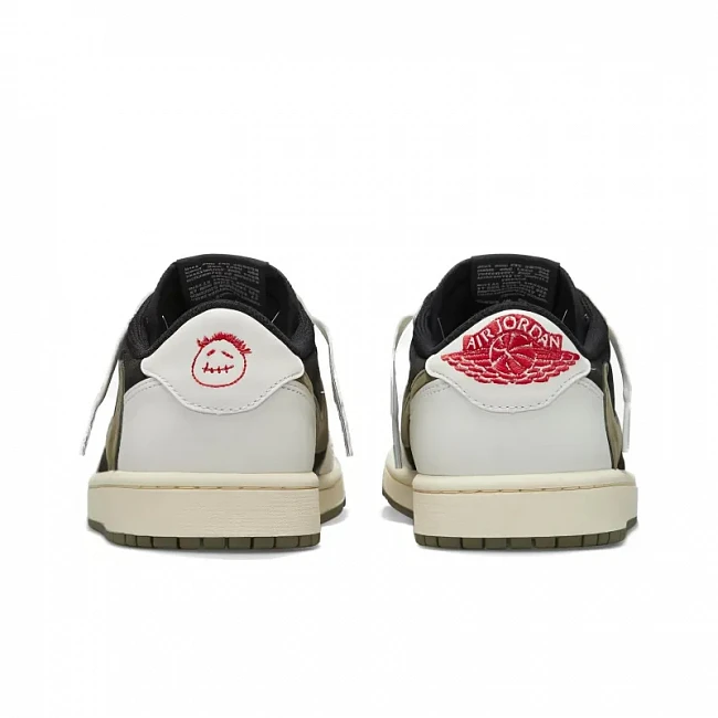 картинка Travis Scott × Air Jordan 1 Low "Medium Olive"' магазин Одежда+ являющийся официальным дистрибьютором в России 