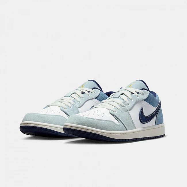 картинка Nike Air Jordan 1 Low Denim Star Blue магазин Одежда+ являющийся официальным дистрибьютором в России 