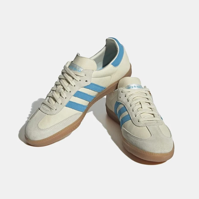 картинка Adidas Samba OG "Sporty & Rich Cream Blue" магазин Одежда+ являющийся официальным дистрибьютором в России 