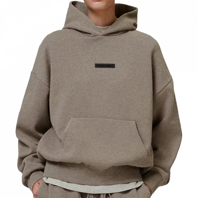 картинка Fear of God Essentials Classic Fit Fleece Hoodie Homestead Heather магазин Одежда+ являющийся официальным дистрибьютором в России 