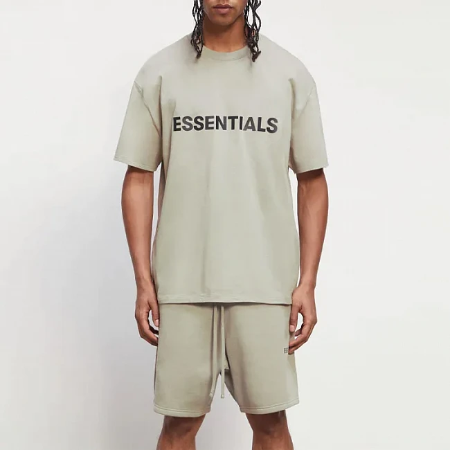 картинка Футболка Fear Of God Essentials FW20 Beige магазин Одежда+ являющийся официальным дистрибьютором в России 
