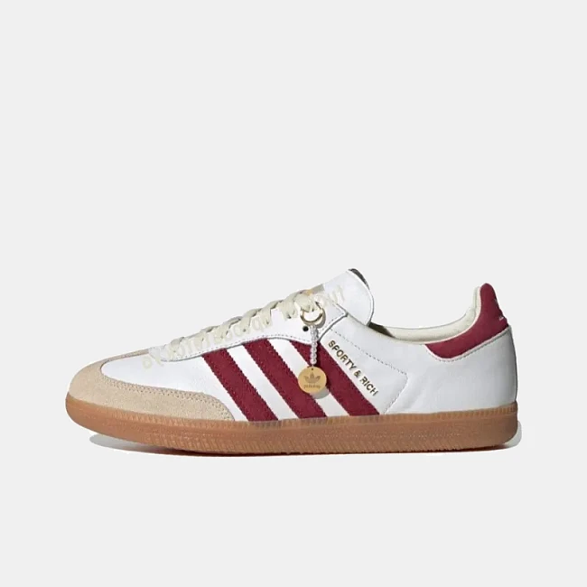 картинка Adidas Samba Sporty & Rich White Core Burgundy магазин Одежда+ являющийся официальным дистрибьютором в России 
