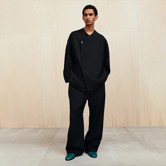 Fear of God Double Weave Wool Wide Leg Drawstring Pants Black
