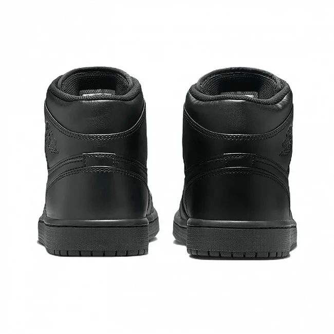 картинка Nike Air Jordan 1 Mid "Triple Black" 2022 магазин Одежда+ являющийся официальным дистрибьютором в России 