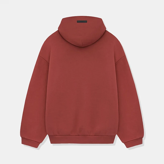 картинка Fear of God Essentials Fleece Hoodie Crimson магазин Одежда+ являющийся официальным дистрибьютором в России 