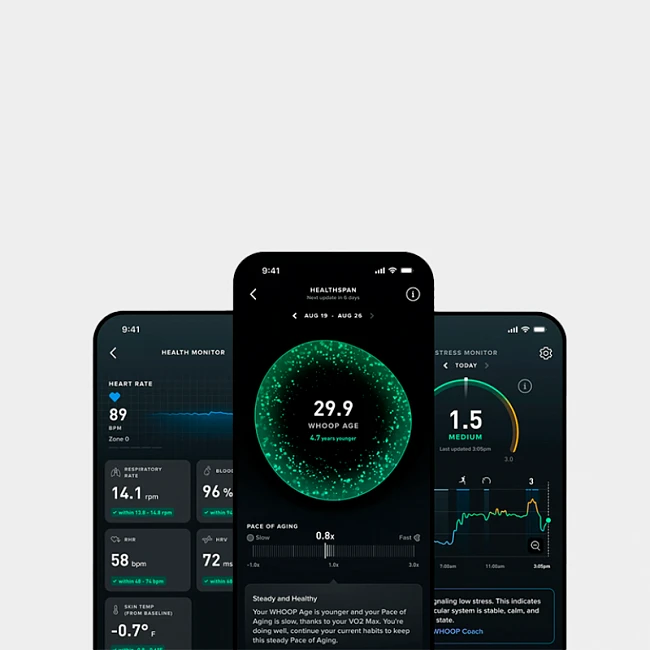 картинка Фитнес браслет Whoop 5.0 Peak Black + Подписка магазин Одежда+ являющийся официальным дистрибьютором в России 