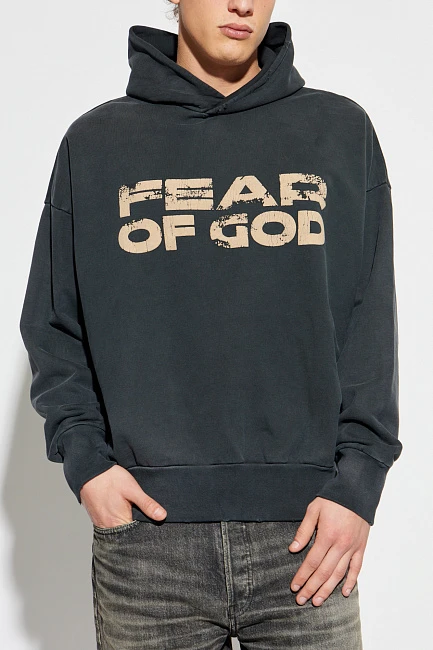 Fear of God Vintage Logo Hoodie Black