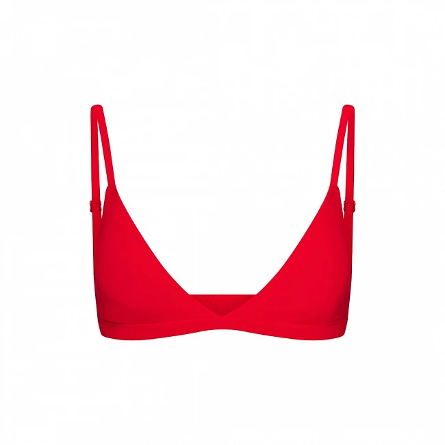 картинка SKIMS Sleep Triangle Bralette Ruby магазин Одежда+ являющийся официальным дистрибьютором в России 