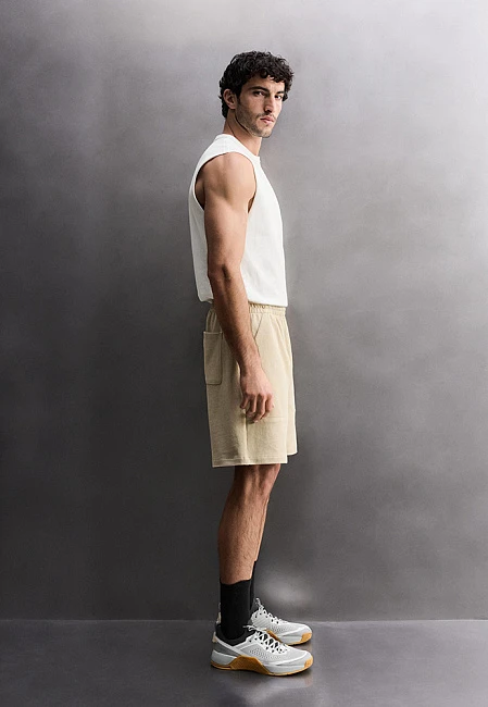 Zara Relaxed Fit Sleeveless T-Shirt Grey Marl