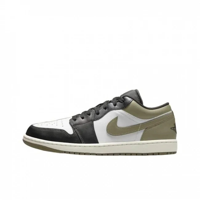 картинка Nike Air Jordan 1 Low Black Toe Medium Olive магазин Одежда+ являющийся официальным дистрибьютором в России 