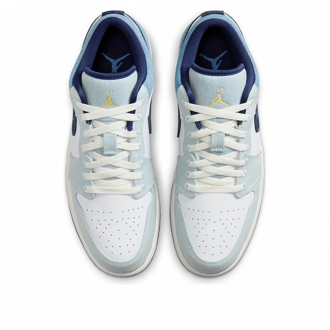картинка Nike Air Jordan 1 Low Denim Star Blue магазин Одежда+ являющийся официальным дистрибьютором в России 