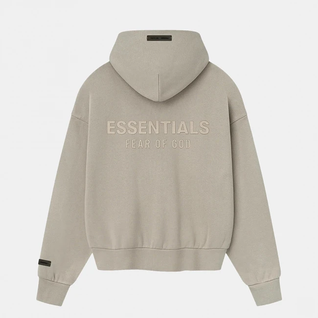 картинка Fear of God Essentials Classic Full Zip Hoodie Timber магазин Одежда+ являющийся официальным дистрибьютором в России 