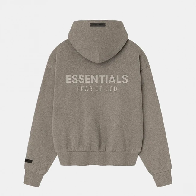 картинка Fear of God Essentials SS25 Classic Fleece Zip-Up Hoodie Homestead Heather магазин Одежда+ являющийся официальным дистрибьютором в России 