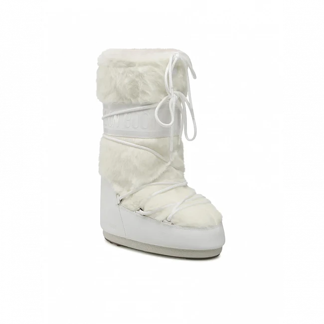 картинка Icon Faux Fur Moon Boot Bianco магазин Одежда+ являющийся официальным дистрибьютором в России 