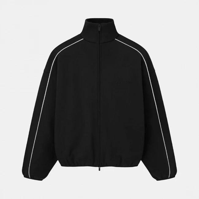 Fear of God ESSENTIALS Modern Track Jacket With Piping Jet Black