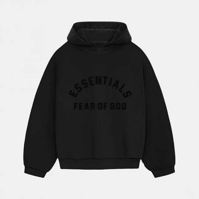Fear Of God Essentials Nylon Fleece Hoodie Black