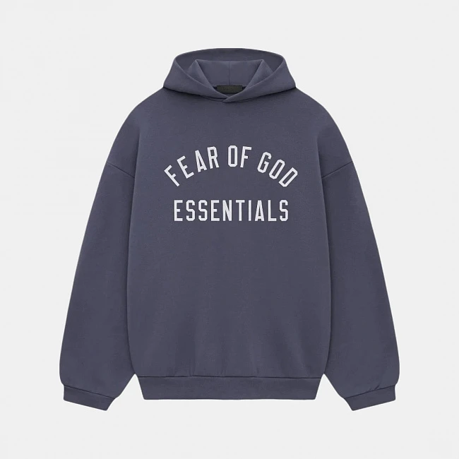 картинка Fear of God Essentials Fleece Hoodie Marine магазин Одежда+ являющийся официальным дистрибьютором в России 
