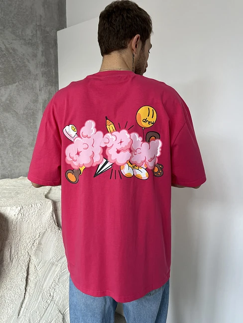 картинка Футболка Drew House розовая магазин Одежда+ являющийся официальным дистрибьютором в России 