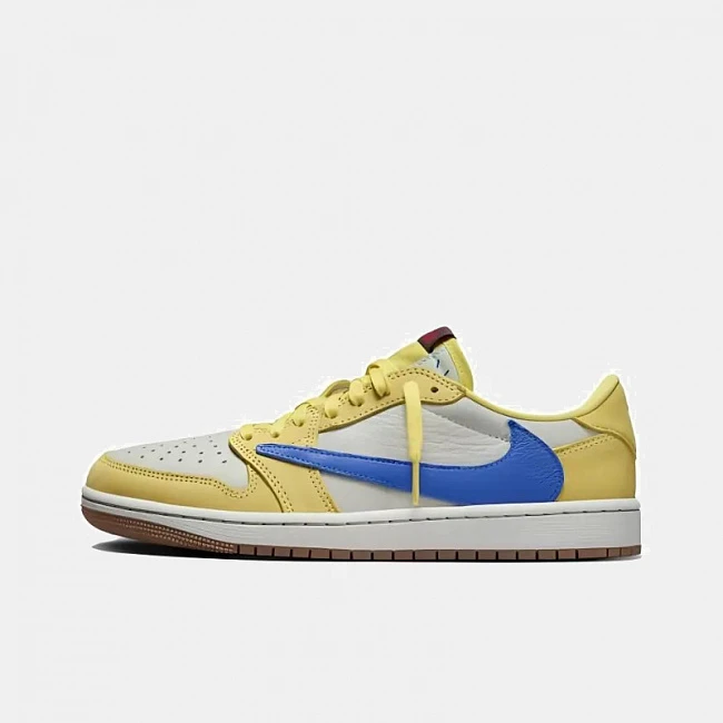 картинка Travis Scott x Air Jordan 1 Low OG «Canary» магазин Одежда+ являющийся официальным дистрибьютором в России 