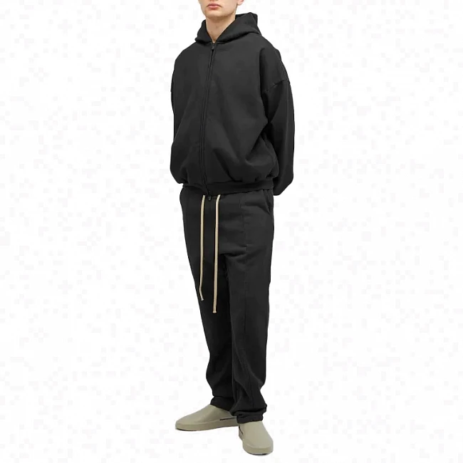 картинка Fear of God SS24 Full Zip Hoodie Black магазин Одежда+ являющийся официальным дистрибьютором в России 