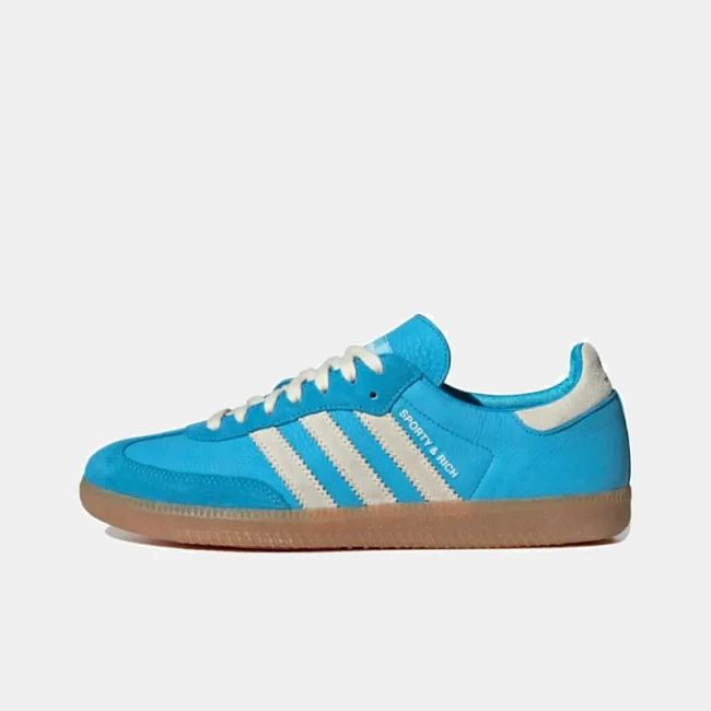 картинка Adidas Samba OG "Sporty & Rich" Blue Rush магазин Одежда+ являющийся официальным дистрибьютором в России 