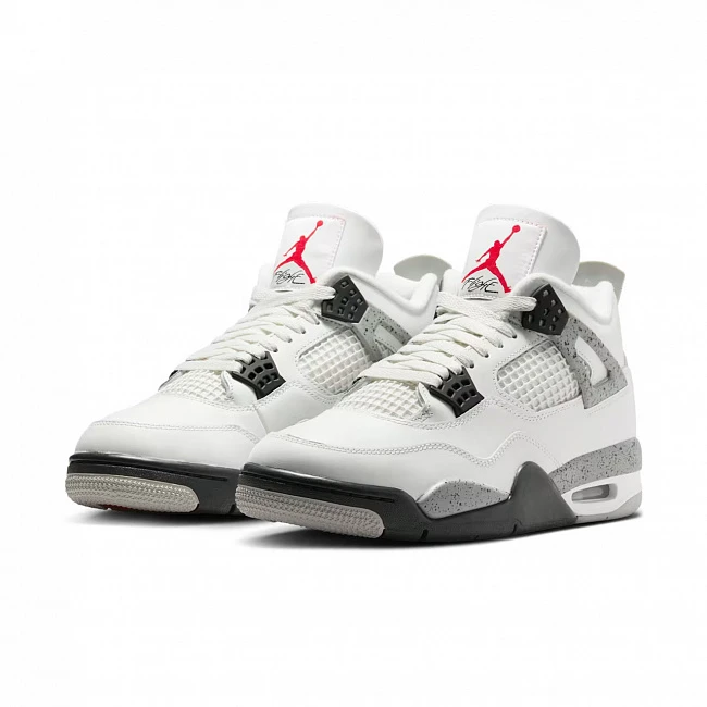 картинка Nike Air Jordan 4 White Cement магазин Одежда+ являющийся официальным дистрибьютором в России 