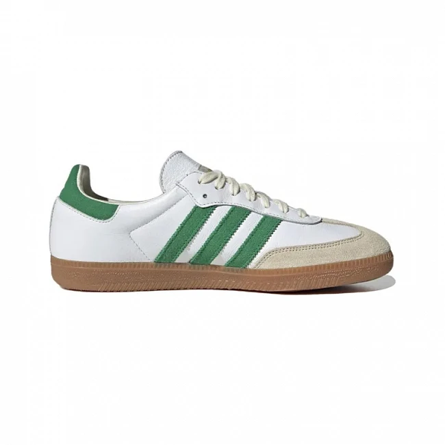 картинка Adidas Samba OG "Sporty & Rich White Green" магазин Одежда+ являющийся официальным дистрибьютором в России 