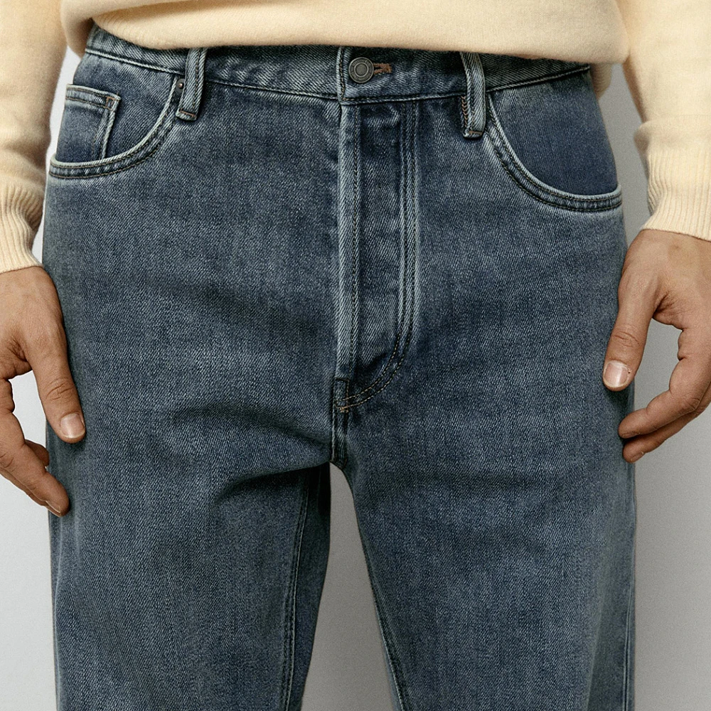 Massimo Dutti Straight-Leg Jeans Medium Blue