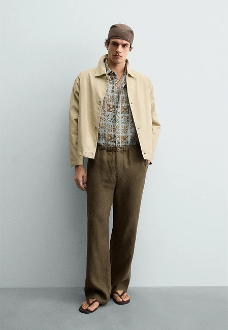 Zara Relaxed Fit Jacket With Contrast Lining Rio de Janeiro Limited Edition Camel