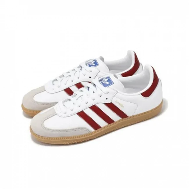 картинка Adidas Samba White Burgundy Gum магазин Одежда+ являющийся официальным дистрибьютором в России 